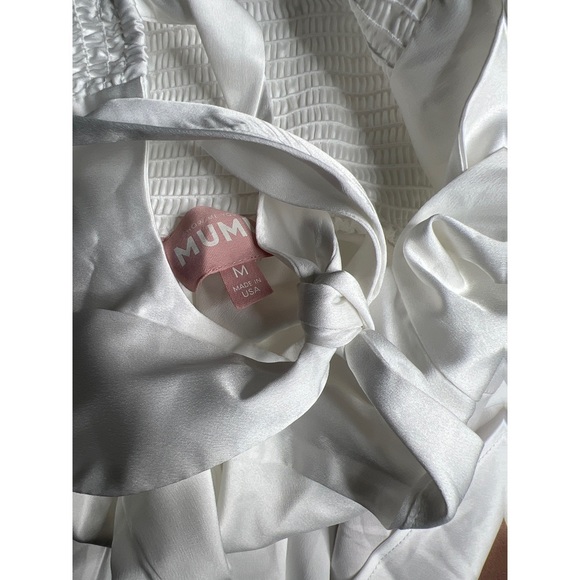 Show Me Your Mumu Garden Midi Dress Ivory Luxe Satin M - Picture 7 of 9